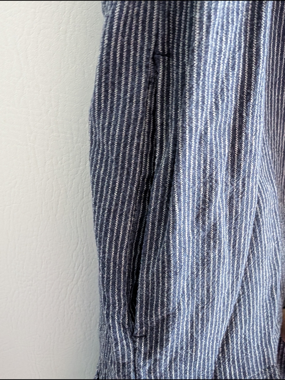 Carve Designs Nellie Linen Blend Blue and White Striped Sleeveless Dress - M - Picture 5 of 15